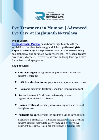 Eye Treatment in Mumbai
