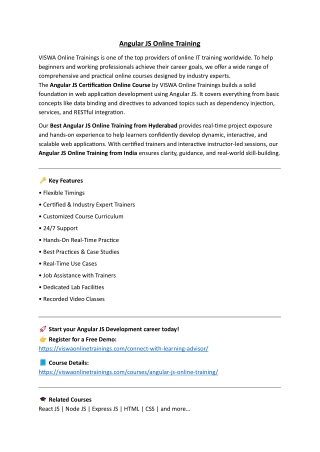 Angular Js Professional Certification & Training From India
