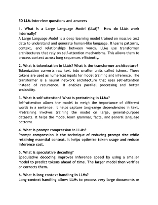 LLM interview questions and answers