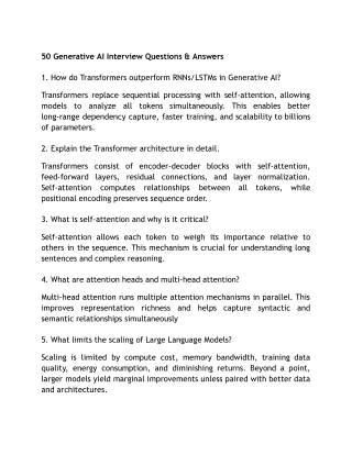 Generative AI interview questions for experienced