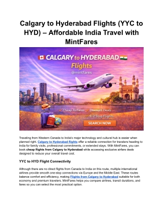 Cheap Flights from Calgary to Hyderabad | YYC to HYD Deals