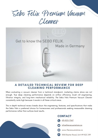 Sebo Felix Premium Vacuum Cleaner – Professional Results at Home