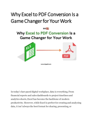 Why Excel to PDF Conversion Is a Game Changer for Your Work
