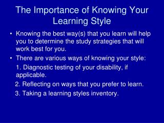 The Importance of Knowing Your Learning Style