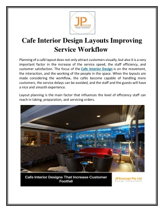 Cafe Interior Design Layouts Improving Service Workflow