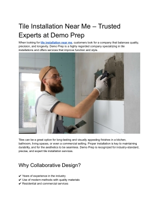 Tile Installation Near Me – Trusted Experts at Demo Prep