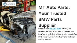 MT Auto Parts: Your Trusted BMW Parts Supplier in the UK