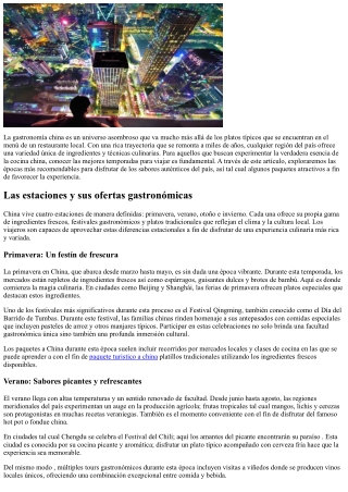 Óptimas Periodos con el fin de  gozar de la culinaria en el país de China