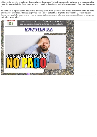 ¿Cómo se lleva a cabo la audiencia dentro del plazo de demanda?