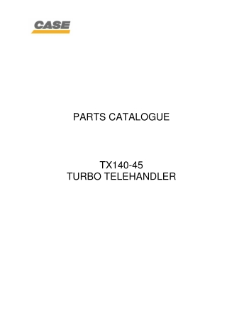 CASE TX140-45 Turbo Telehandler Parts Catalogue Manual Instant Download