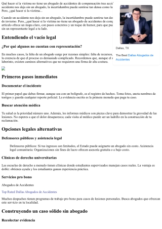 Qué hacer si la víctima no tiene un abogado de accidentes de compensación tras a