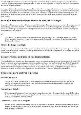 Evitar la pérdida de tiempo en la recolección de pruebas al contratar abogado pr