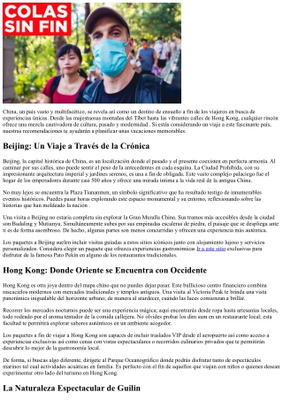 Estimúlate Con Nuestras Consejos De Lugares Encantados En Tus Vacaciones AChina
