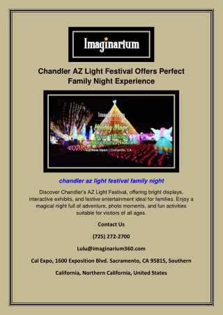 Chandler AZ Light Festival Offers Perfect Family Night Experience