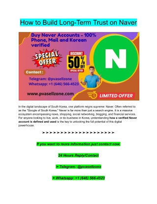 How to Build Long-Term Trust on Naver