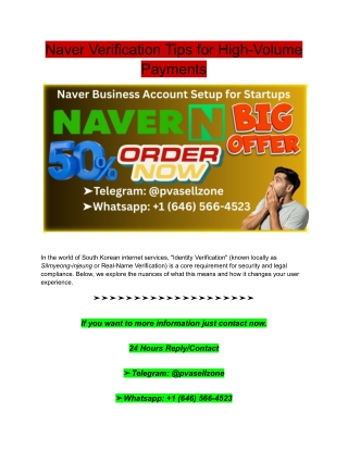 Naver Verification Tips for High-Volume Payments