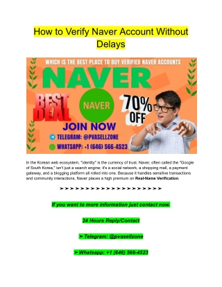 How to Verify Naver Account Without Delays