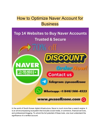 How to Optimize Naver Account for Business
