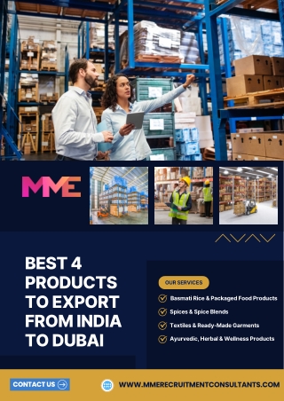 Best 4 Products to Export from India to Dubai: High Demand, High Margins & E-com