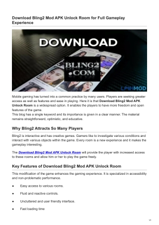 Download Bling2 Mod APK Unlock Room for Full Gameplay Experience