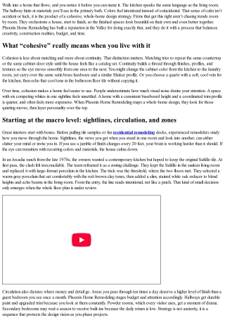 How Phoenix Home Remodeling Transforms Interiors with a Cohesive, Whole-Home Des