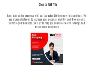 SEO Company in Chandigarh Helping Your Business Reach the Top of Search Results