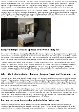 Rail Travel to Stansted Airport: A Complete Guide from Central London