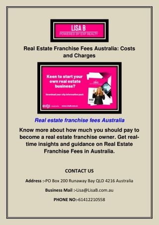Real Estate Franchise Fees Australia: Costs and Charges