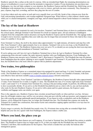 Transport from Heathrow to Paddington: Heathrow Express vs. Elizabeth Line