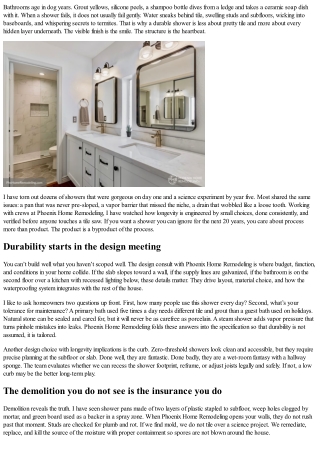 How Phoenix Home Remodeling Ensures Your New Shower Is Built to Last