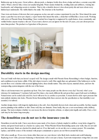 How Phoenix Home Remodeling Ensures Your New Shower Is Built to Last