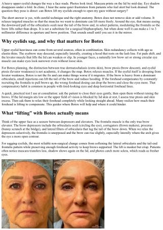 Awaken the Eyes: Botox for Sagging Eyelids
