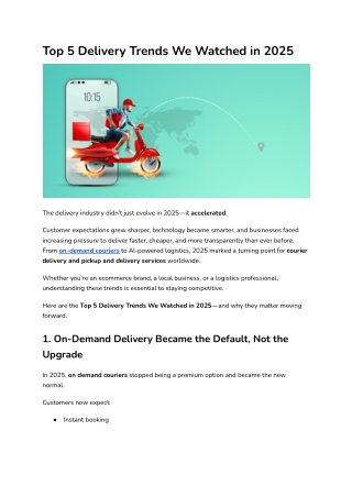 Top 5 Delivery Trends We Watched in 2025