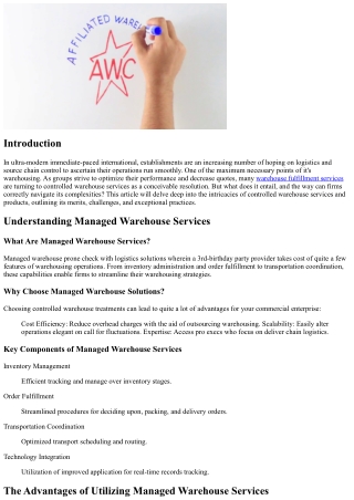 Exploring  Complexities of Managed Inventory Services