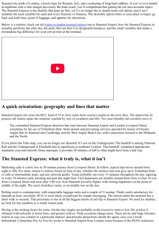 Trains to London Stansted Airport: Stansted Express vs. Alternatives