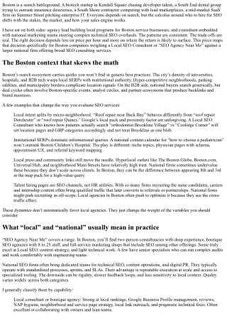 Search engine optimization Agency Near Me vs. National Firms: A Boston Cost-Bene