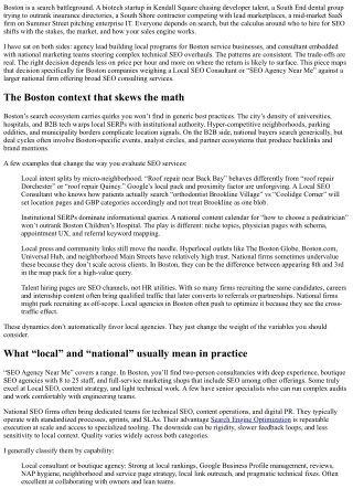 Search engine optimization Agency Near Me vs. National Firms: A Boston Cost-Bene