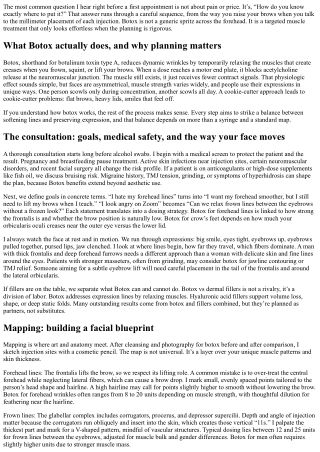 The Botox Treatment Process: Consultation, Mapping, and Dosing