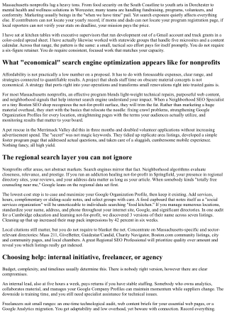 Massachusetts Nonprofits: Affordable Search Engine Optimization Solutions That M
