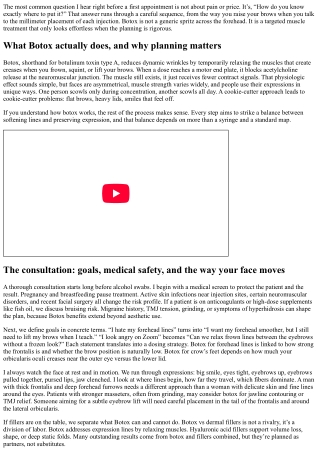 The Botox Treatment Process: Consultation, Mapping, and Dosing