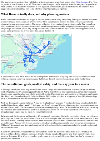 The Botox Treatment Process: Consultation, Mapping, and Dosing