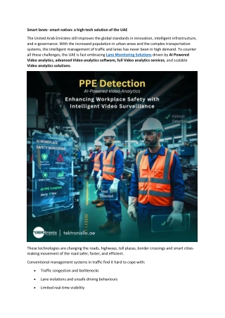 Smart lanes- smart nation a high-tech solution of the UAE