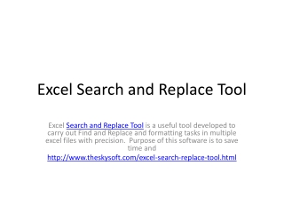 Excel Search and Replace Tool