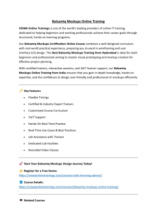 Balsamiq Mockups Online Training Real-time support from Hyderabad
