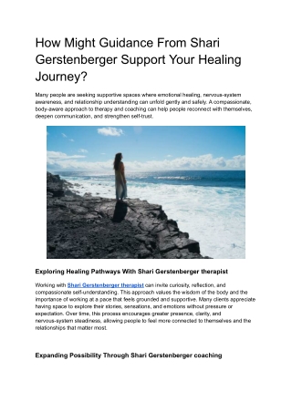 How Might Guidance From Shari Gerstenberger Support Your Healing Journey_