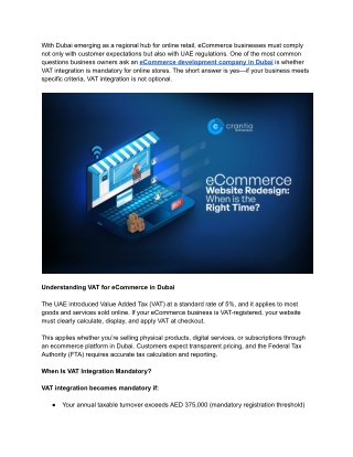 Do eCommerce Websites in Dubai Need VAT Integration_
