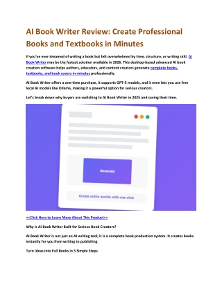 AI Book Writer Review Create Professional Books and Textbooks in Minutes