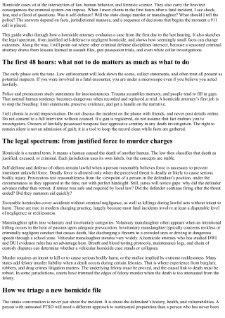 Homicide Attorney Overview: From Self-Defense to Manslaughter