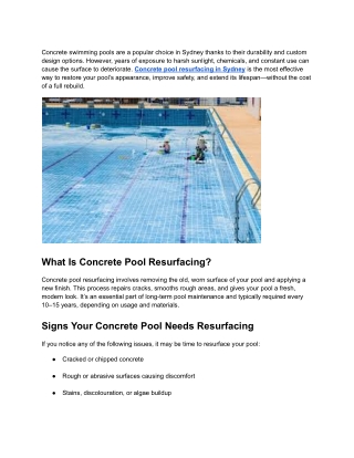 Concrete Pool Resurfacing in Sydney_ Restore Beauty, Strength, and Longevity
