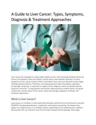 Liver Cancer: Types, Symptoms, Causes, Stages & Treatment | RGCIRC